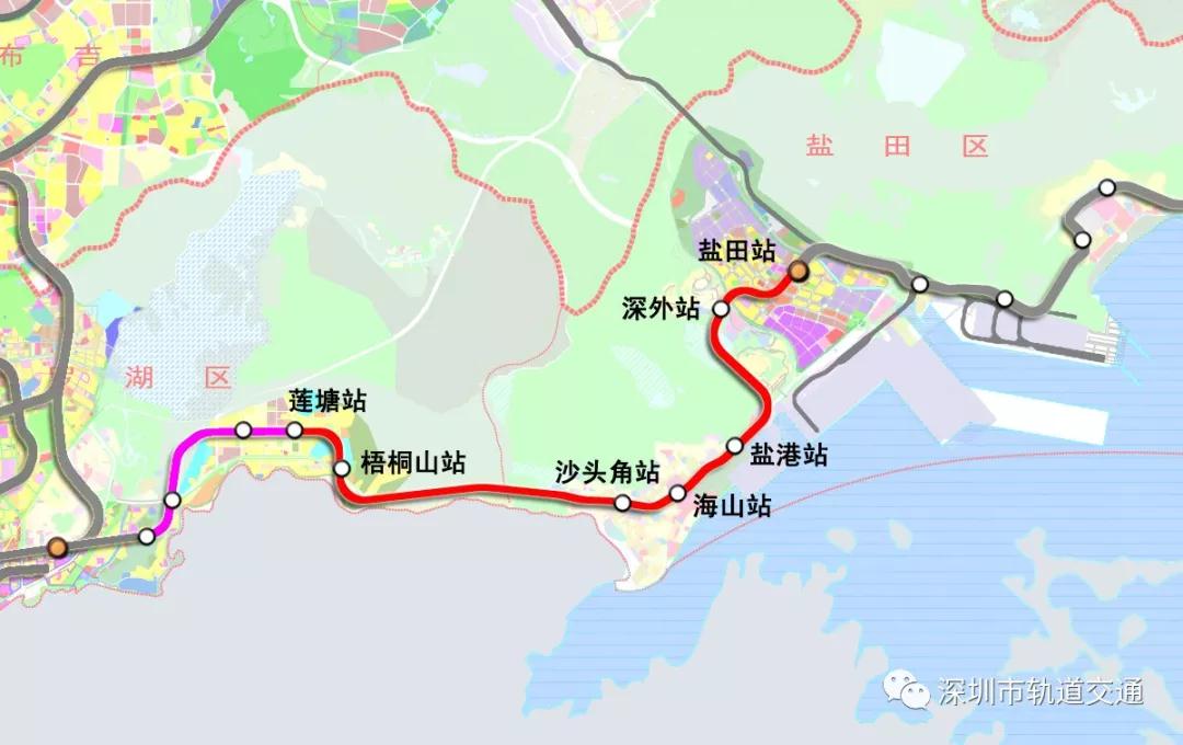 站点:梧桐山南,沙头角,海山,盐田港西,深外高中,盐田路